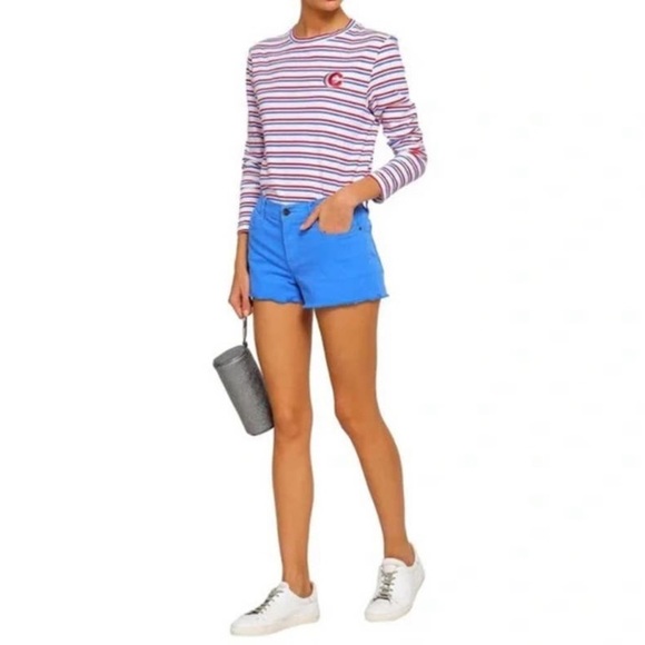 FRAME Le Cutoff Short in Coastal Blue - Picture 2 of 6